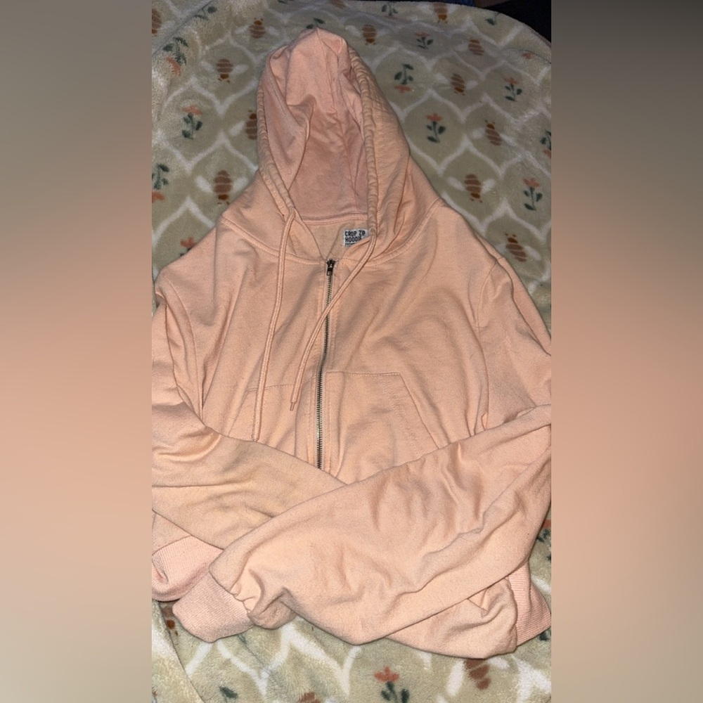 Peach Hooded Women's Jacket cropped